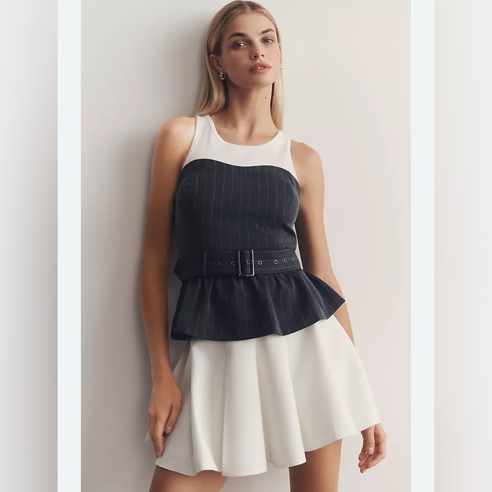 Anthropologie PORRIDGE Ribbed Belted Tank Top NWT